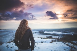 Free- Women Looking over Snow Area