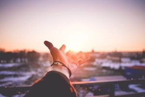 Free- Man reaching to Sun Rise