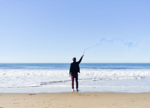 free- man at beach